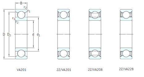 ตลับลูกปืน 6208-2Z/VA201 SKF