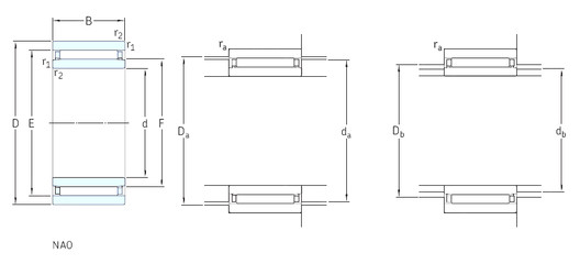 ตลับลูกปืน NAO20x37x16 SKF