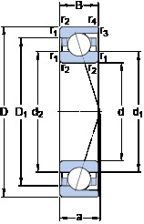 ตลับลูกปืน 7208 CD/P4A SKF